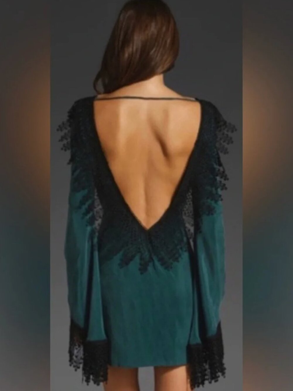 For Love And Lemons Roosevelt Dress XS Green & Black